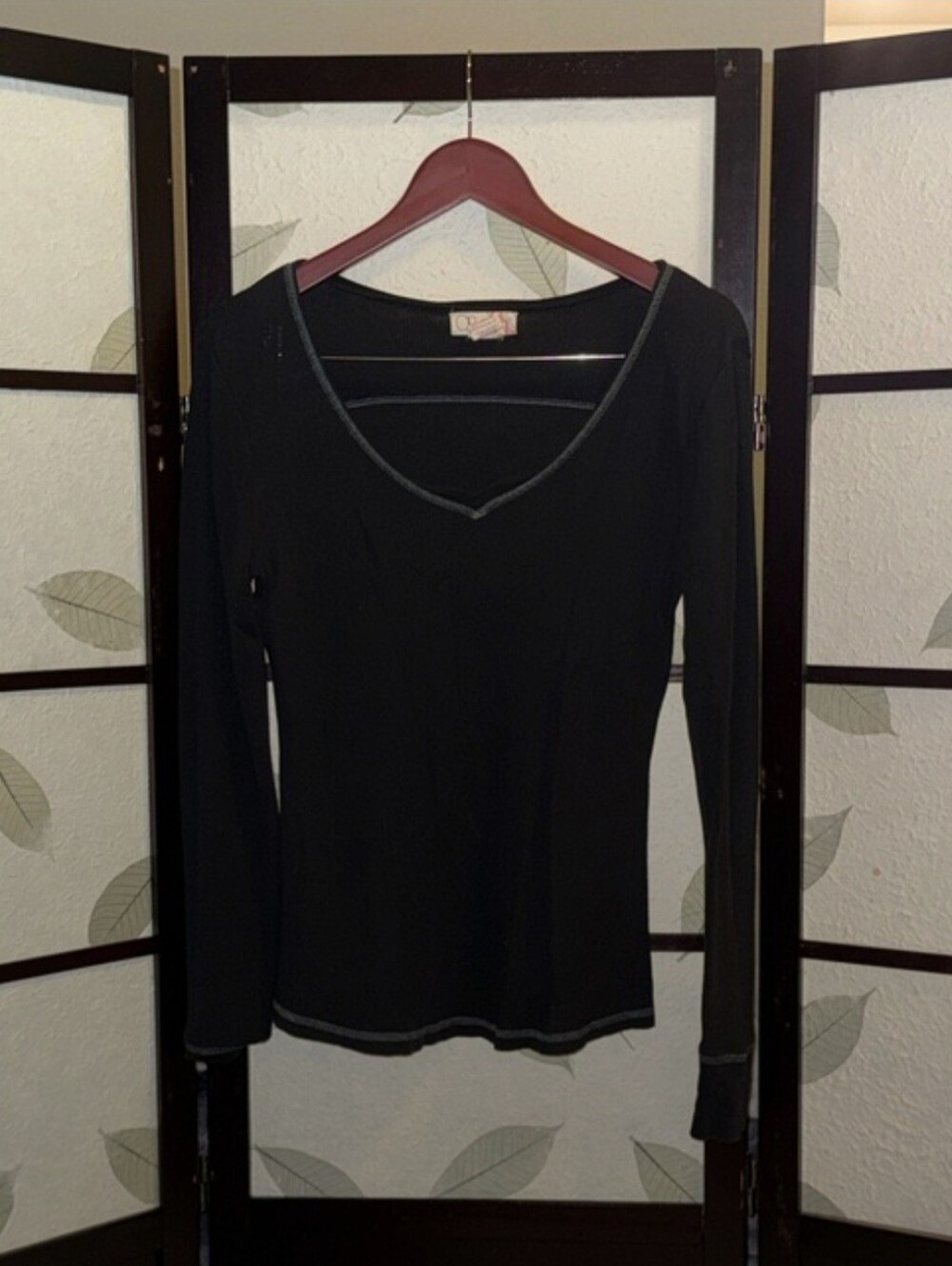 Ocean Pacific Black Long-Sleeve V-Neck